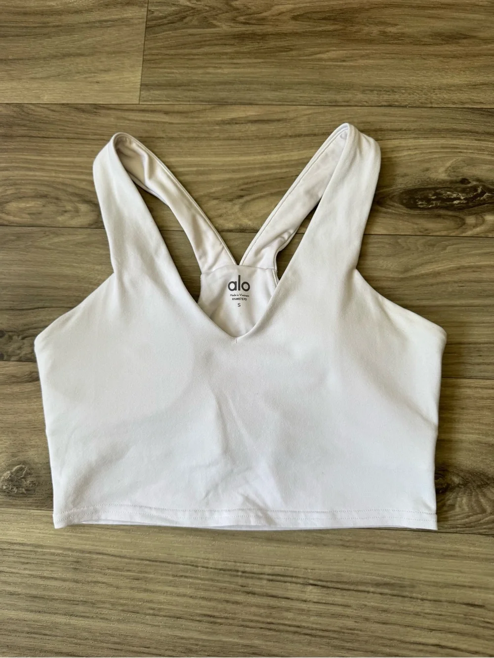 Alo Yoga Airbrush Real Bra Tank in White Size Small